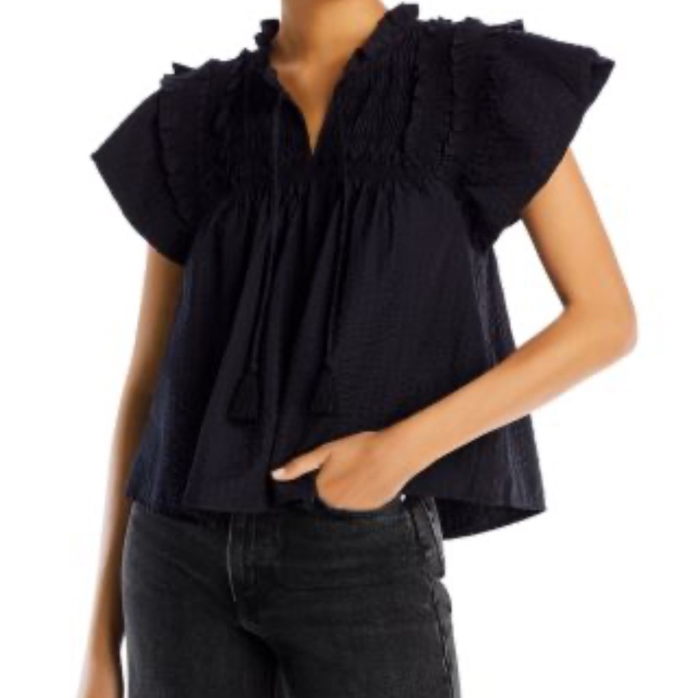 Sea Black Dolman Sleeve Blouse Relaxed Fit
